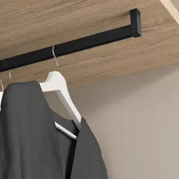 Asta appendiabiti con guarnizione LUXE / Nero strutturato
