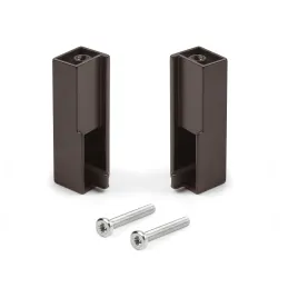 Set di terminali per bastone appendiabiti LUXE – montaggio superiore / Marrone scuro