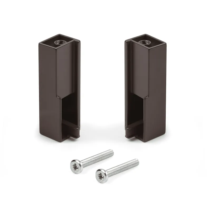 Set di terminali per bastone appendiabiti LUXE – montaggio superiore / Marrone scuro