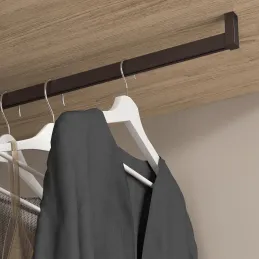 Set di terminali per bastone appendiabiti LUXE – montaggio superiore / Marrone scuro