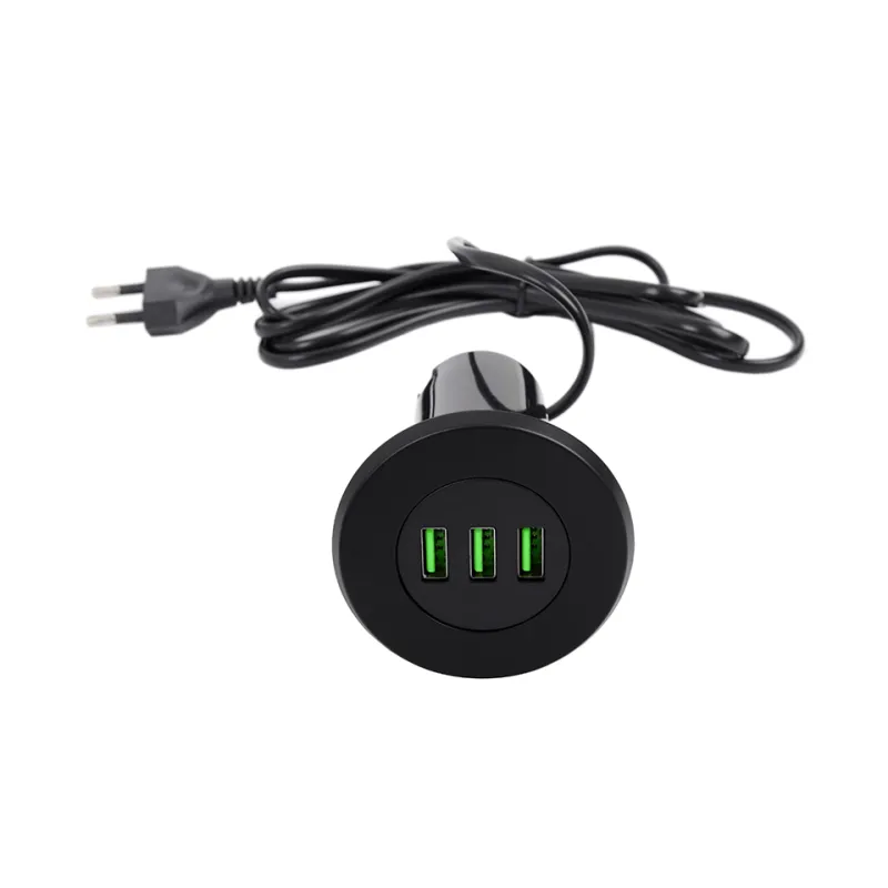 Caricatore da tavolo da interno 3 x USB GOST / Nero opaco