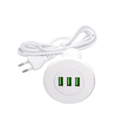 Caricatore da tavolo da interno 3 × USB GOST / Bianco opaco
