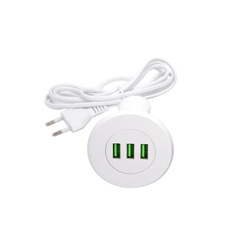 Caricatore da tavolo da interno 3 × USB GOST / Bianco opaco