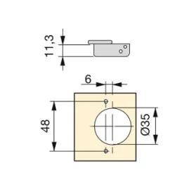 Cerniera a scodellino CLIP 165° con ammortizzazione EXLUSIVE e piastra 3D