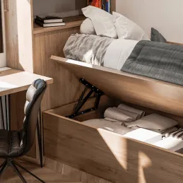 Set di meccanismo di sollevamento del letto con pistoni per larghezza CANAPE 90 / Nero