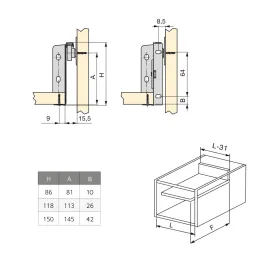 Cassetto in metallo ULTRABOX 118 mm / Argento