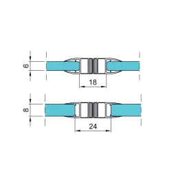 Profilo magnetico di tenuta a 180° per cabina doccia 2500 mm / Trasparente