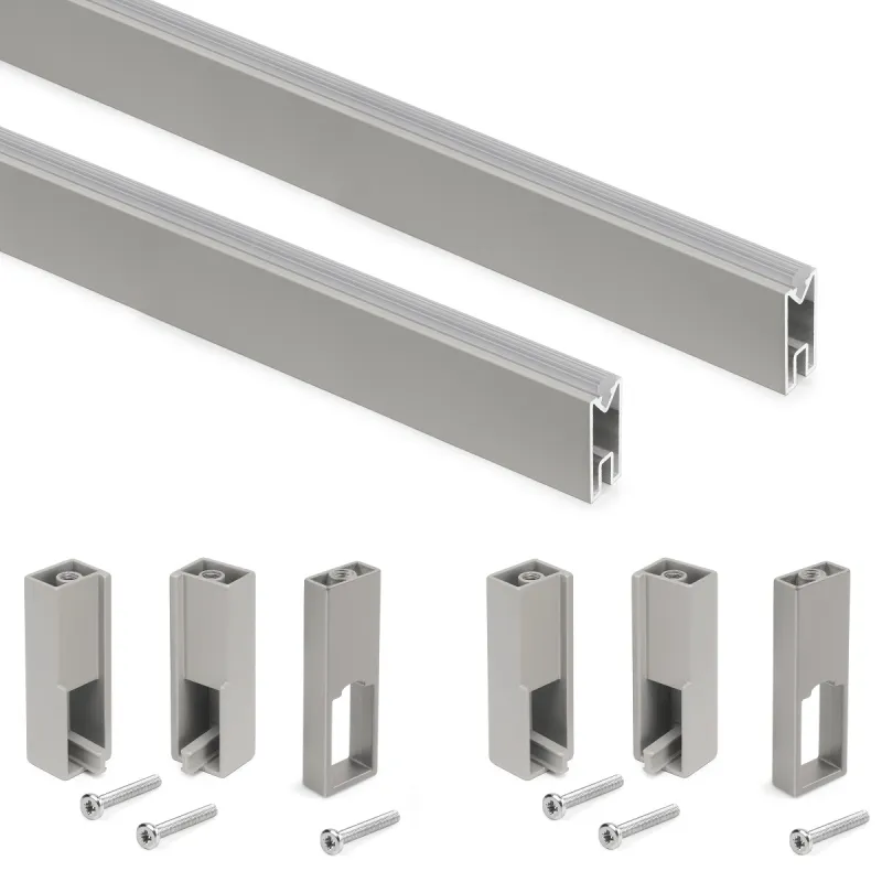 Set di 2 aste appendiabiti con guarnizione LUXE e supporti / Beige