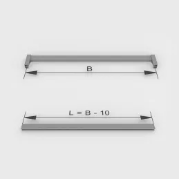 Set di 2 bastoni appendiabiti LUXE con guarnizione e supporti / Nero strutturato