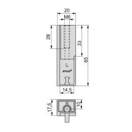 Set di 2 bastoni appendiabiti LUXE con guarnizione e supporti / Nero strutturato