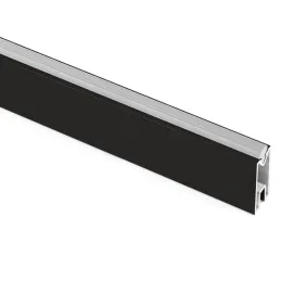 Set di 2 bastoni appendiabiti LUXE con guarnizione e supporti / Nero strutturato