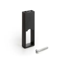 Set di 2 bastoni appendiabiti LUXE con guarnizione e supporti / Nero strutturato