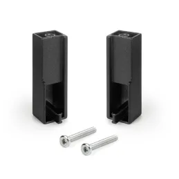 Set di 2 bastoni appendiabiti LUXE con guarnizione e supporti / Nero strutturato