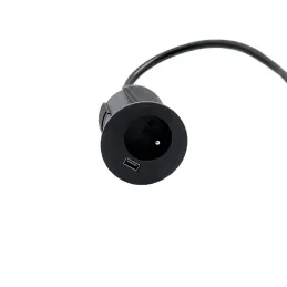 Presa da incasso VERSATAG 1 x 230V + USB / Nero opaco