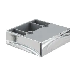 Piedino in plastica 20 mm 60x60 / Cromo lucido