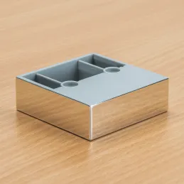 Piedino in plastica 20 mm 60x60 / Cromo lucido
