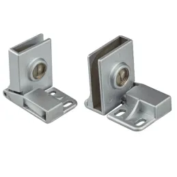 Cerniera per porte in vetro UNION senza foratura - Coppia / Alluminio
