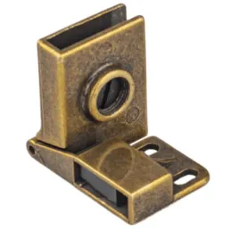 Cerniera per porte in vetro UNION senza foratura - Coppia / Ottone patinato