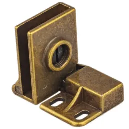 Cerniera per porte in vetro UNION senza foratura - Coppia / Ottone patinato