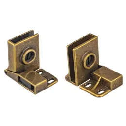 Cerniera per porte in vetro UNION senza foratura - Coppia / Ottone patinato