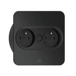 Presa elettrica Twist square 2x 230V / Nero opaco