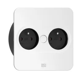 Presa elettrica Twist square 2x 230V / Bianco opaco