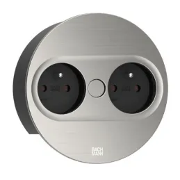 Presa elettrica Twist ovale 2x 230 V / Acciaio inox