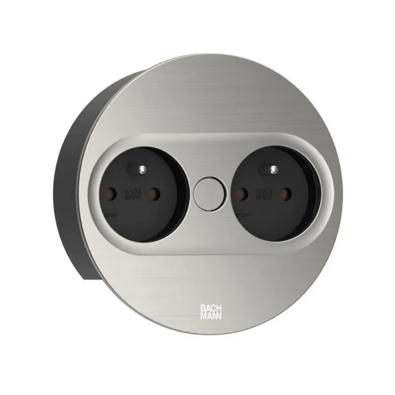 Presa elettrica Twist ovale 2x 230 V / Acciaio inox