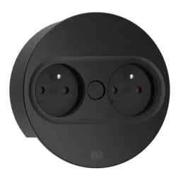 Presa elettrica Twist ovale 2x 230V / Nero opaco