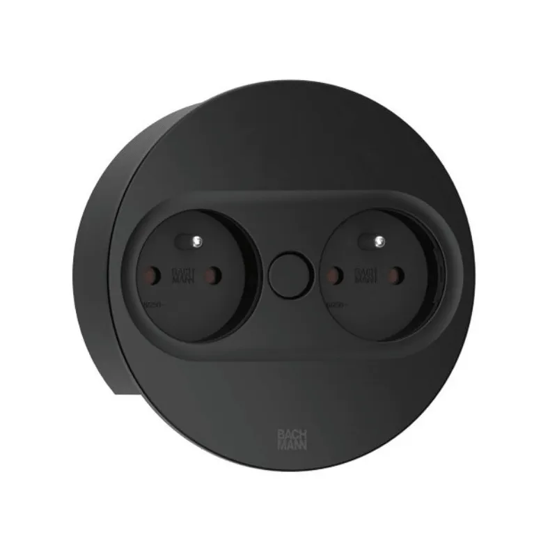 Presa elettrica Twist ovale 2x 230V / Nero opaco