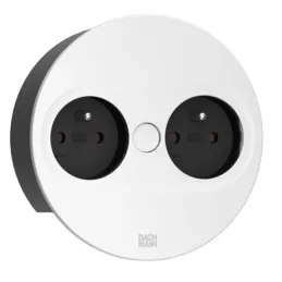 Presa elettrica Twist ovale 2x 230V / Bianco opaco