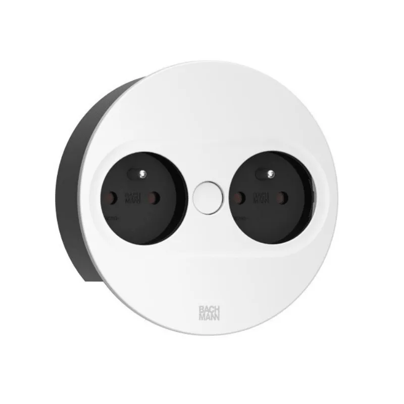 Presa elettrica Twist ovale 2x 230V / Bianco opaco