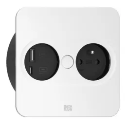 Presa elettrica Twist square 1x 230V + USB A-C / Bianco opaco