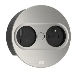 Presa elettrica Twist ovale 1x 230V + USB A-C / Acciaio inox