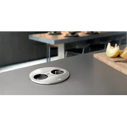 Presa elettrica Twist ovale 1x 230V + USB A-C / Acciaio inox