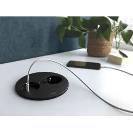 Presa elettrica Twist ovale 1x 230V + USB A-C / Nero opaco