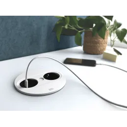 Presa elettrica Twist ovale 1x 230V + USB A-C / Bianco opaco