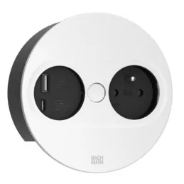 Presa elettrica Twist ovale 1x 230V + USB A-C / Bianco opaco