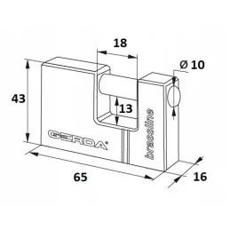 Lucchetto di sicurezza ad arco GERDA KMT 65 mm