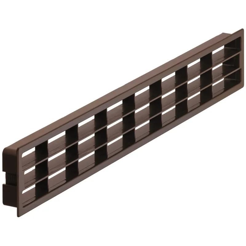 Griglia di ventilazione in plastica 458 x 65 mm / Marrone
