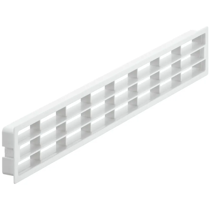 Griglia di ventilazione in plastica 458 x 65 mm / Bianca