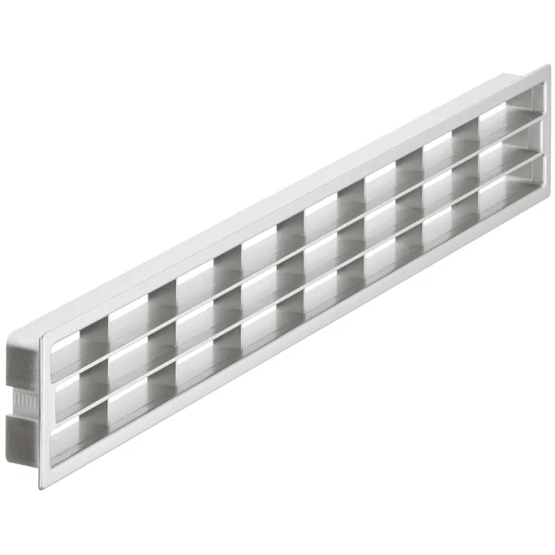 Griglia di ventilazione in plastica 458 x 65 mm / Cromo opaco