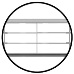 Griglia di ventilazione in plastica 458 x 65 mm / Cromo opaco