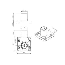 Serratura per cassetto con una chiave / Nichel