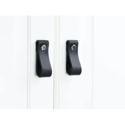 Pomello con maniglia in pelle DOLCE Mini / Nero