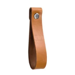 Maniglia a bottone in pelle DOLCE Maxi / Marrone