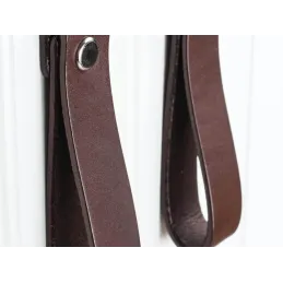 Maniglia a pomello in pelle DOLCE Maxi / Marrone scuro