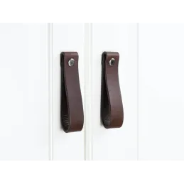 Maniglia a pomello in pelle DOLCE Maxi / Marrone scuro