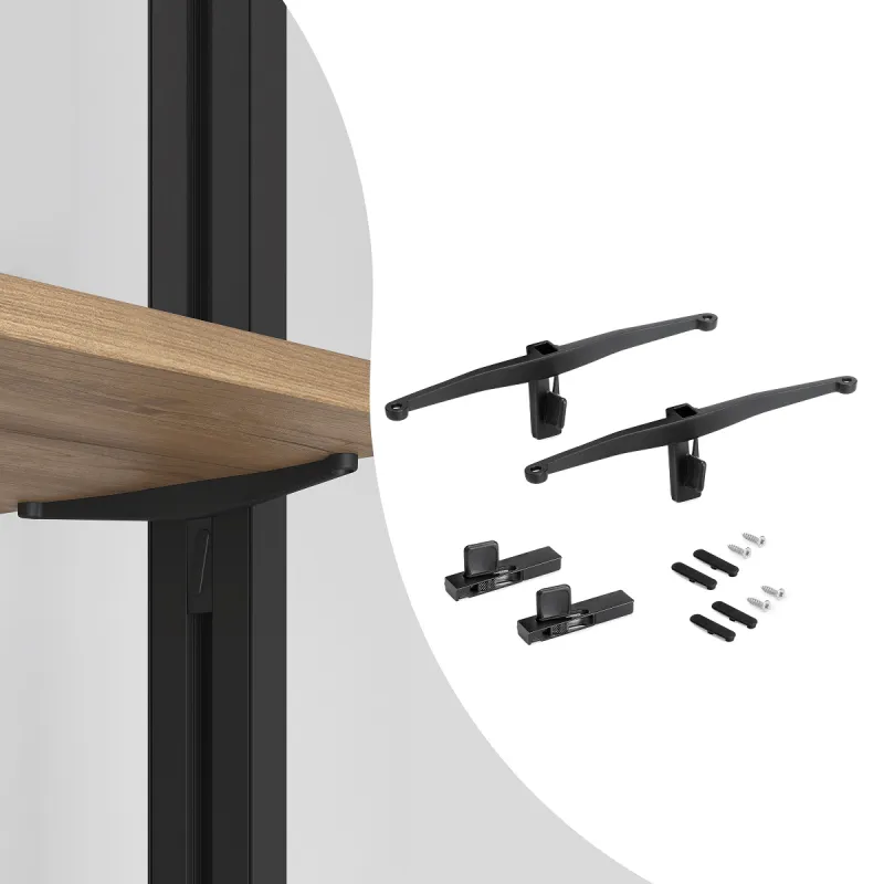 Set di supporti per ripiano in legno per il sistema modulare per armadi ZERO / Nero opaco