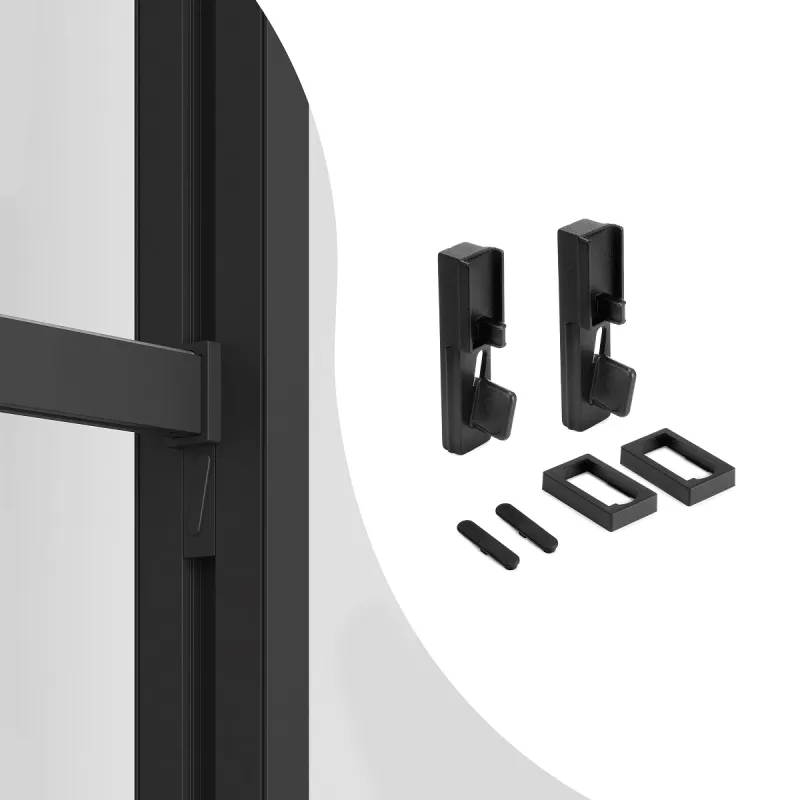 Set di supporti per barra appendiabiti per il sistema modulare per armadi ZERO / Nero opaco